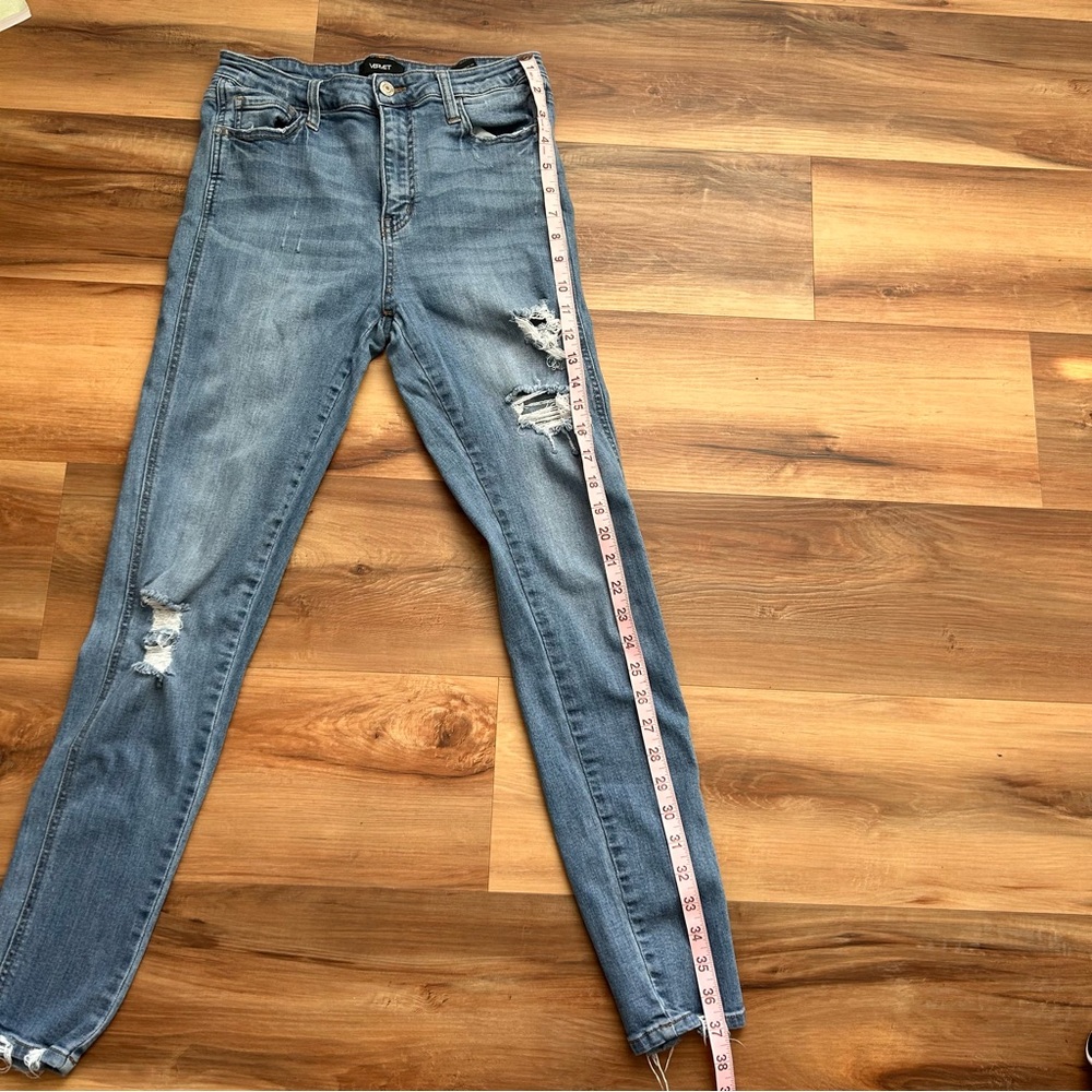 Vervet Womens Jeans mid rise distressed skinny jeans Charcoal Size 29 - Picture 5 of 16